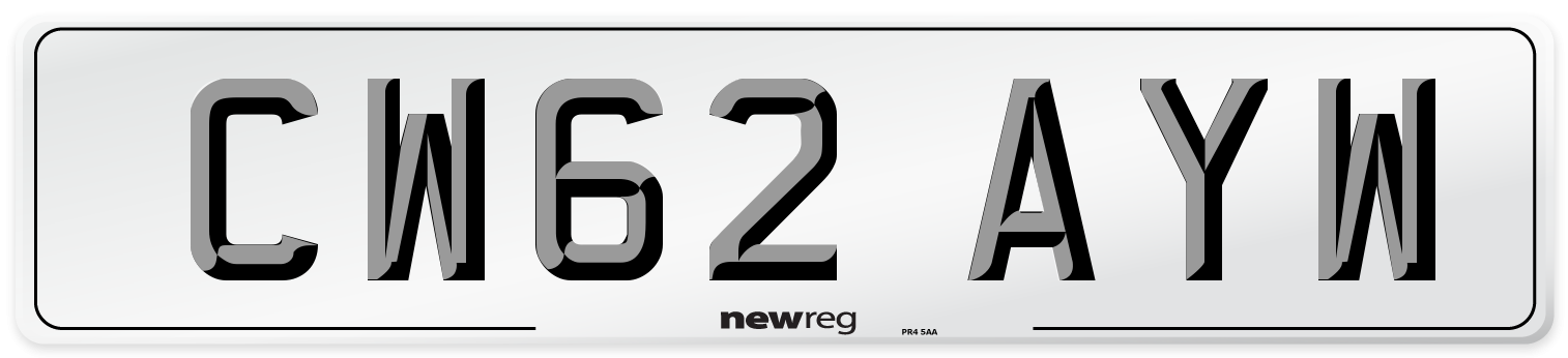 CW62 AYW Number Plate from New Reg